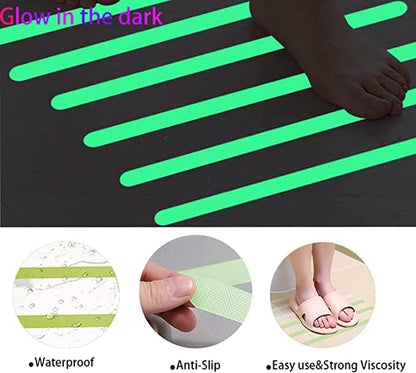Bathtub Non Slip Stickers Luminous Shower Mats for Showers Anti Slip Bath Tub Stickers with Scraper,Adhesive Showers Treads Slip Strip for Bath,Boats,Stairs,Swimming Pools,Health Clubs-24 Pcs