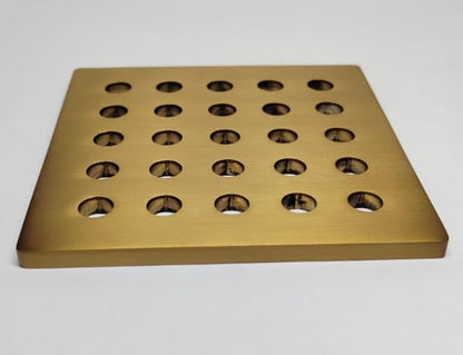 3.75 INCH Square Shower Drain Cover 95MM Floor Drain Grille (Brushed Gold)