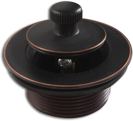 Lift and Turn Bathtub Drain Stopper with ABS Plastic Bushing, Fits in 1-1/2 Inch or 1-3/8 Inch Inner Bathtub Shoe, Easy to Install, Venetian Bronze