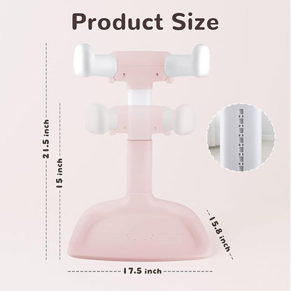 Baby Shower Stand – Adjustable Toddler Bath Stand & Standing Baby Bathtub for Infants 8–36 Months(Pink)