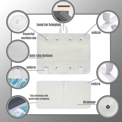 Supa Ant Baby Bath Kneeler and Elbow Rest Pad –Mom’s Choice Award Winner –US-Designed Extra Thick Bathtub Kneeling Pad with 8 Suction Cups, 5-Pocket Organizer, Non-Slip, Cushioned, Durable (Gray)