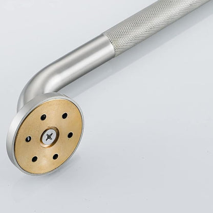 Anti Slip Shower Grab Bar, 12-Inch Toilet Textured Sturdy Hand Rail, Stylish Bathroom Armrest, Brushed Nickel Finish, Multi Function Assist Handle