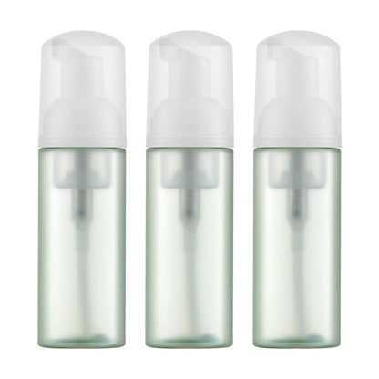 2oz Foam Bottle (3PCS) Empty Foaming Pump Dispenser for Hand Soap, Lash Cleanser, Shampoo to Travel (60ml, White&Green)