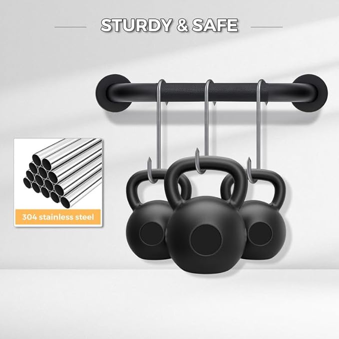 Grab Bars for Shower, 2 Pack 16-Inch Anti Slip Shower Handles for Elderly, Safety Shower Grab Bar, Stainless Steel Handicap Grab Bars for Bathroom (Black 1" Diameter)