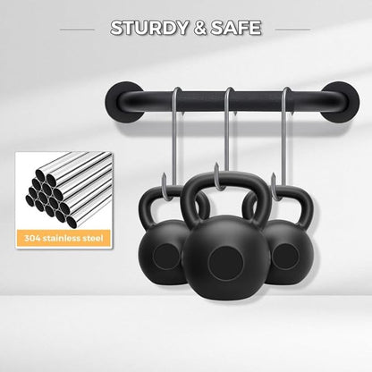 Grab Bars for Shower, 1 Pack 24-Inch Anti Slip Shower Handles for Elderly, Safety Shower Grab Bar, Stainless Steel Handicap Grab Bars for Bathroom (Black 1" Diameter)