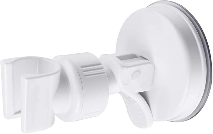 Adjustable Shower Head Holder, Bathroom Suction Cup Handheld Shower Head Bracket, Removable Handheld Showerhead & Wall Mounted Suction Bracket (White)