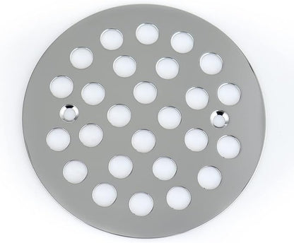 4-1/4 Inch Screw-in Round Floor Drain Cover Replacement Shower Drainer Grates (Chrome)