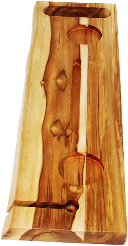 EcoDecors Eleganto 30" Live Edge Solid Teak Bath Caddy Tray with Handle, Book & Tablet Holder, Wine Glass Holders, Luxury Bathtub Tray