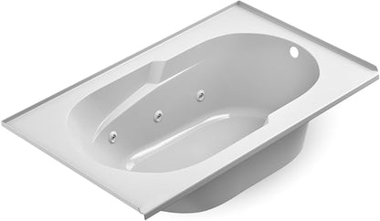 Jacuzzi SIGNATURE Acrylic Drop-In Bathtub, Jet Massage Tub, Slip Resistant, Right Drain Placement, 60" (L) x 36" (W), Rectangle, White
