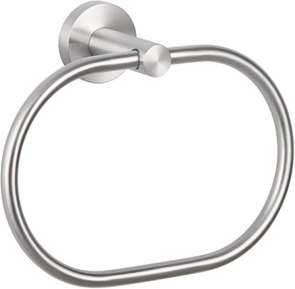 Angle Simple Towel Ring Swivel, SUS 304 Stainless Steel Bathroom Hand Towel Holder, Brushed Nickel