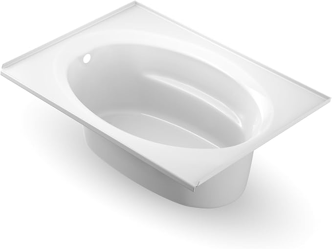 Jacuzzi SIGNATURE Acrylic Drop-In Bathtub, Soaking Sanctuary, Slip Resistant, Universal Drain Placement, 60" (L) x 42" (W), Oval In Rectangle, White