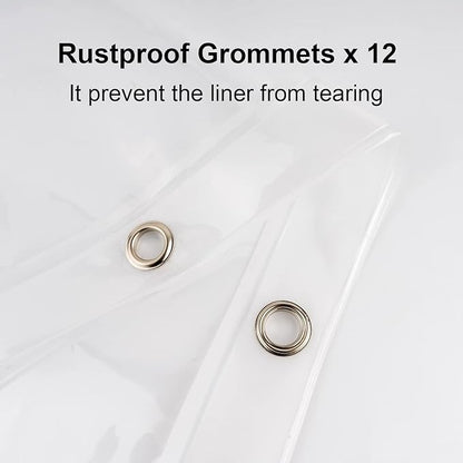 EurCross 72 x 108 inch Extra Long Clear Shower Curtain Liner with 5 Magnets,PVC Free Thick EVA Shower Liner, Heavy Duty Weighted Clear Shower Curtain for Bathroom 108 inch Length