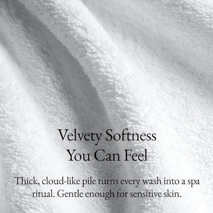 Italic Serene Ultraplush Cotton Washcloth Towel Set, 4-Pack, White, Soft Face Towels, 800GSM, 100% Cotton, Heavy Duty, Resort Grade Towels (White)