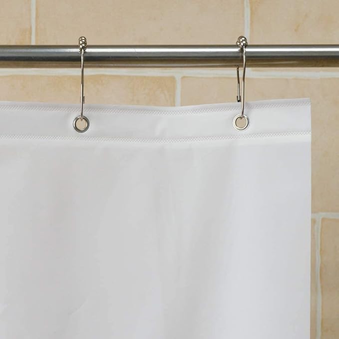 YISURE White Short 60 Inch Shower Curtain for Clawfoot Tub, 180x60 Wrap Around Liner with Magnets, PEVA Extra Wide Bathtub Curtain for Bathroom Vintage Freestanding Tub