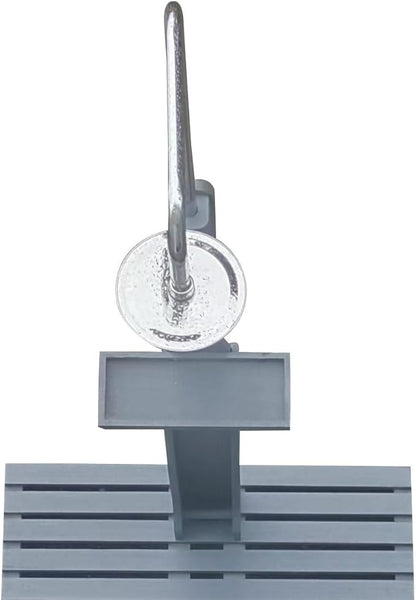 Outdoor Garden Pool Shower with Wooden Platform Base - Freestanding Poolside Shower Station with Adjustable Water Pressure Control, Solid Wood Chassis Board, 86.61" Tall, Gray