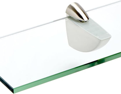 Spancraft Glass O-6x33-Brushed Steel Oriole Glass Shelf, Brushed Steel, 6" x 33"