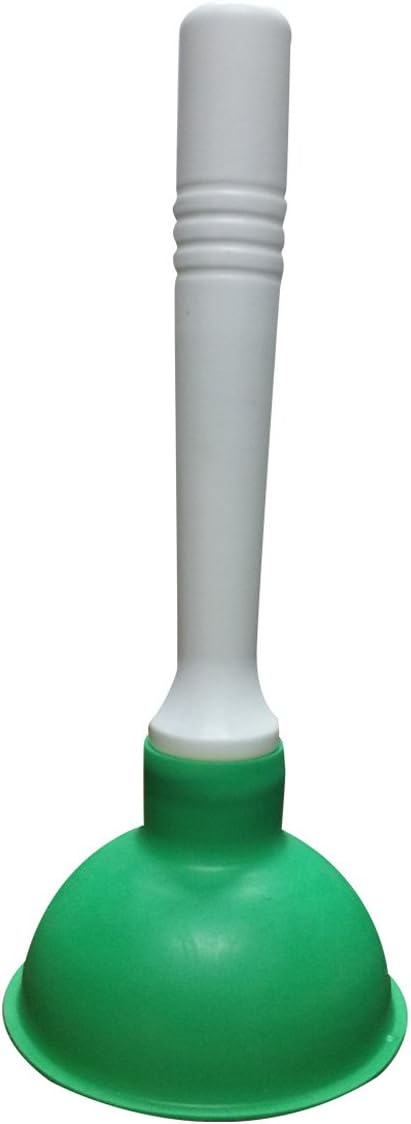 Coralpearl Drain Plunger, Small Hand Force Plumber Helper, Little 4 inch Cup Clog Remover, Tiny Rubber Unclogger in 9" Short Handle for Kitchen Sink, Bathroom Toilet, Shower Bath Tub (Green)