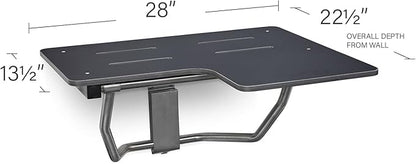 Seachrome 28" x 22.5” Black Reversible Folding Transfer Tub/Shower Seat, ADA Compliant