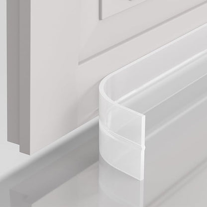 Shower Door Seal Strip, 36ft Silicone Door Frame Sealing Strip for Glass Doors, Bottom & Side Door Gap Filler, 2 Inch Wide Shower Glass Door Seal