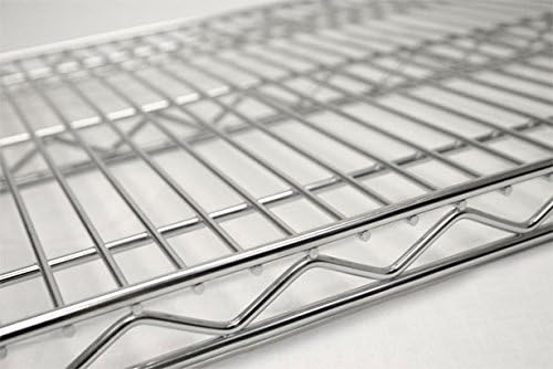 Omega 14" Deep x 36" Wide x 74" High 3 Tier Chrome Starter Shelving Unit