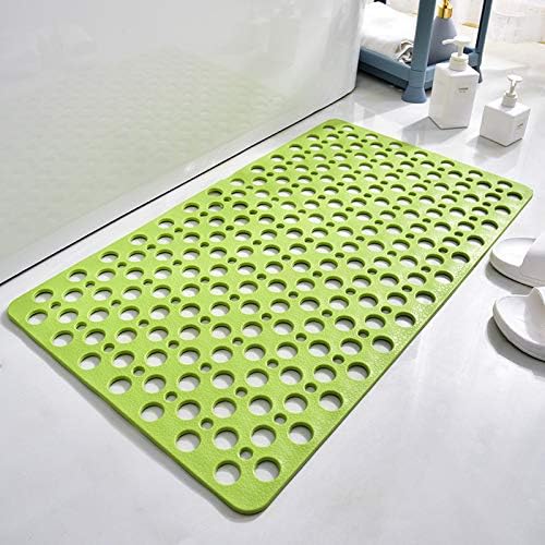 Casa and Beyond Shower Mat,Non Slip Bath Mat and Shower Mat with Suction Cups and Drain Holes,Bathroom Mat Easy to Clean Soft Machine Washable,Bathtub Mat Easy Dry&Cut (Green,17" x 30"(Rectangular))