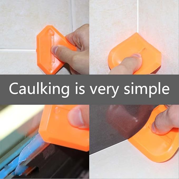 9 in 1caulk smoothingand Grouting Tool, silicone remover，Sealant Trimming and Removal Tool with Grout Squeegee for Bathrooms, Windows, Doors, Kitche