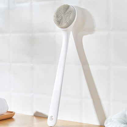 Housoutil Silicone Body Brush Back Scrubber for Adults, Bath Shower Scrub Brush with Massage Function, Soft Silicone Back Cleaning Scrubber for Shower and Skin Exfoliation