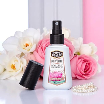 Signature PRIVENTI for Women Toilet Spray, Orchid Rose Scent Bathroom Spray, Noxban Technology Odor Elimination, Travel Size Long-Lasting Freshness for Home, Travel or Work, 2.4 Oz. -INSTANT FRESH AIR