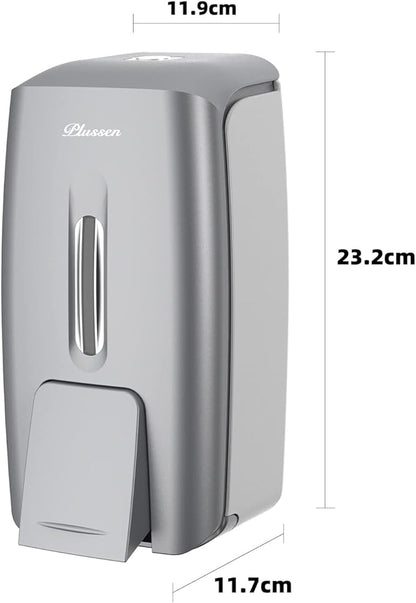 Soap Dispenser Wall Mount Adhesive Commercial Soap Dispenser 800ml No Drill Hand Sanitizer Dispenser for Bathroom Support Liquid and Gel,Silver-PN9088