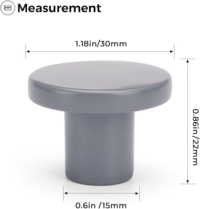 Ravinte 25 Pack Cabinet Knobs Grey Kitchen Cabinet Knobs Round Dresser Drawer Pulls Closet Door Pulls 1-1/5 Inch