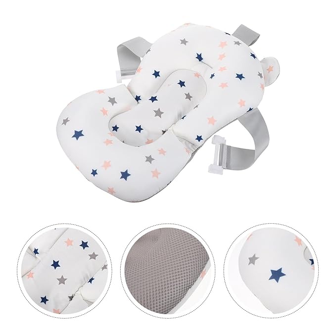 Mesh Bath Support Seat Floating Shower Pad Newborn Non-Slip Cradle Cushion for Bathtubs Safe Comfortable Bathing Aid