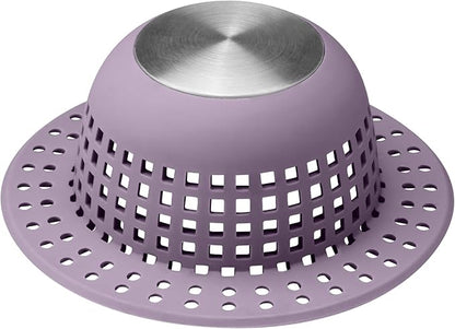 Shower Drain Hair Catcher, Bathtub Drain Cover Foldable Silicone Shower & Tub Protector for Pop-Up & Regular Drains