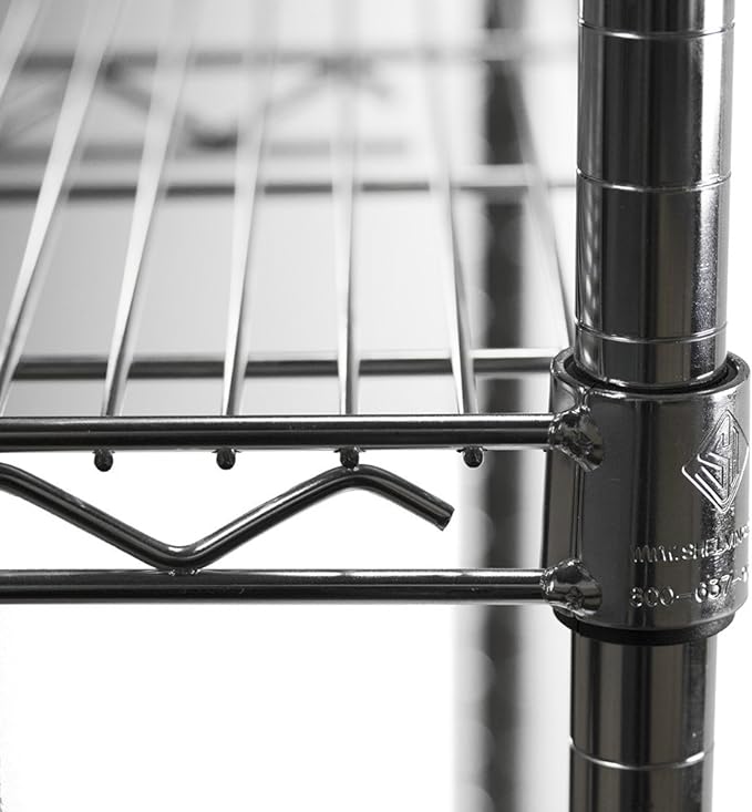 Shelving Inc. 14" d x 72" w Chrome Wire Shelving with 2 Tier Shelves, Weight Capacity 800lbs Per Shelf