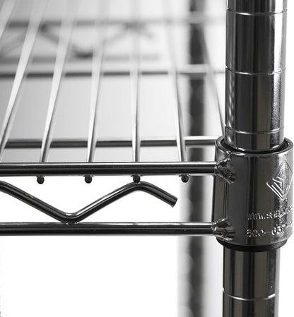 Shelving Inc. 14" d x 18" w Chrome Wire Shelving with 2 Tier Shelves, Weight Capacity 800lbs Per Shelf