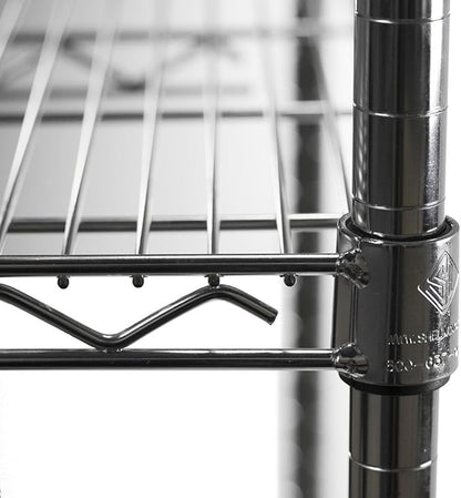 Shelving Inc. 14" d x 60" w Chrome Wire Shelving with 2 Tier Shelves, Weight Capacity 800lbs Per Shelf