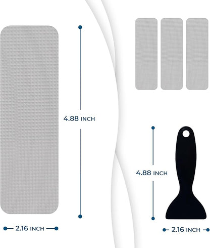 Anti Slip Shower Stickers 24 PCS, Gray Non-Slip Shower Strips for Adults, Premium Adhesive Bath Tub Stickers