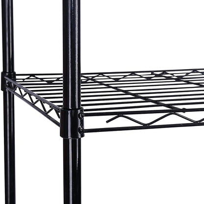 HOMEFORT 5-Tier Wire Shelving Unit, Extra Wide Metal Storage Rack, Free Standing Rack, Durable Organizer Perfect for Pantry Closet Kitchen Laundry Organization in Black, 29" W x 14" D x 61" H