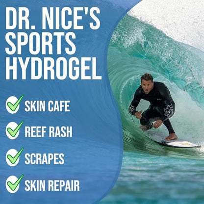 Dr. Nice's Sports Hydrogel - for Surfers | for Protective Barrier for Skin Chafe, Reef Rash & Scrapes | Gel Provides Cooling Sensation and Calms Skin Irritation