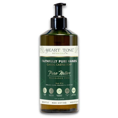 Liquid Castile Soap | Organic Olive and Coconut Oils | Non Drying Formula For All Skin Types | Naturally Fragranced Essential Oils (Fragrance Free)
