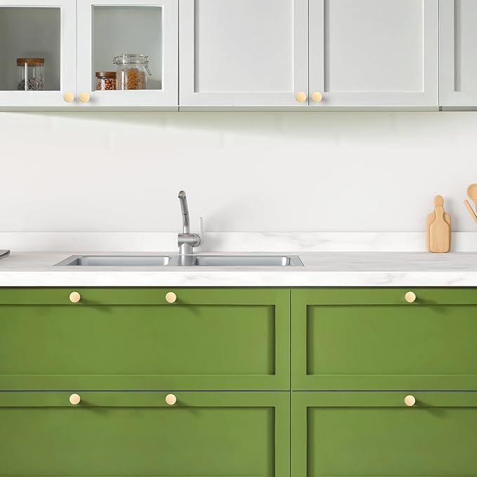 Ravinte 25 Pack Cabinet Knobs Sandy Gold Kitchen Cabinet Knobs Round Dresser Drawer Pulls Closet Door Pulls 1-1/5 Inch