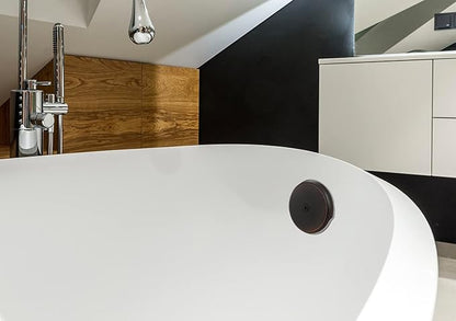 Single Hole Bathtub Drain Overflow Plate with One Matching Screws, Easy to Install, Venetian Bronze