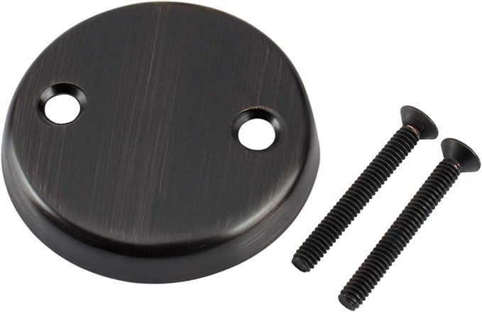 Artiwell Tip-Toe Bathtub Drains Trim Set with Two-Hole Overflow Faceplate, Replacement Bath Drain Trim Kit with 2-Hole Overflow Faceplate and Universal Fine/Coarse Thread (OIL RUBBED BRONZE)