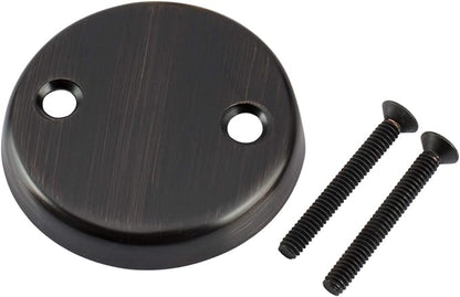 Artiwell Tip-Toe Bathtub Drains Trim Set with Two-Hole Overflow Faceplate, Replacement Bath Drain Trim Kit with 2-Hole Overflow Faceplate and Universal Fine/Coarse Thread (OIL RUBBED BRONZE)