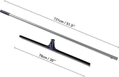 DSV Standard Floor Squeegee for Concrete Floor, 30" Large Squeegee Broom, Heavy Duty Floor Squeegee for Tile with 51.5" Handle for Garage, Deck, Bathroom, Window, Glass