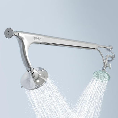 BOONA High Pressure Shower Head System for 2 People as Seen on Shark Tank | Dual Spray, Hotel Quality w/Max Pressure, Rainfall & Swedish Massage Settings | Easy Install, King Krome