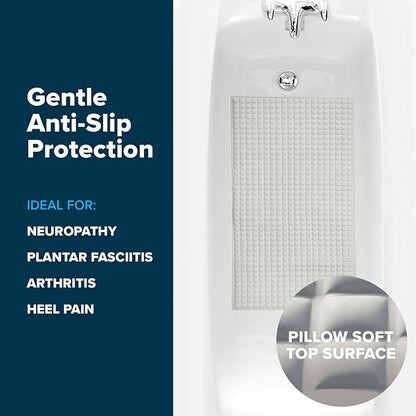 SlipX Solutions Extra Comfort Bathtub Mat Designed for Sensitive Feet, Cloud-Like Softness with Non-Slip Grip, Cream