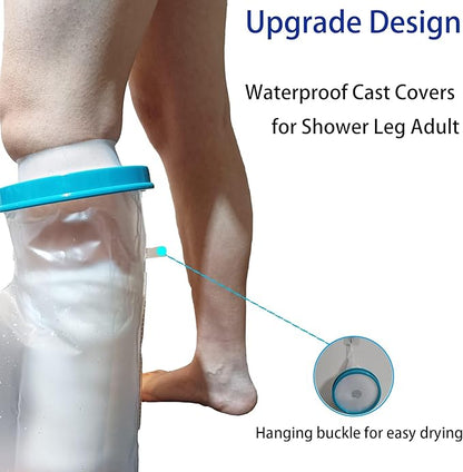 Non-Slip Waterproof Leg Cast Cover for Showering, Reusable Adult Short Leg Cast Protector, Cast Covers for Shower Leg, Cast Bag for Shower, Cast Cover for Showering Foot