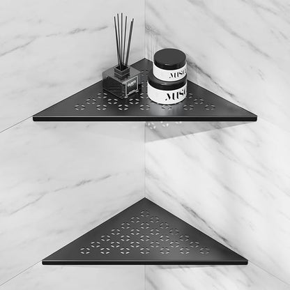 lives Corner Shower Shelf 10" Slot Design Recessed Shower Shelves for Tiled Wall, 304 Stainless Steel Corner Shelves for Bathroom Organizer, Matte Black 2 Pack (Star)