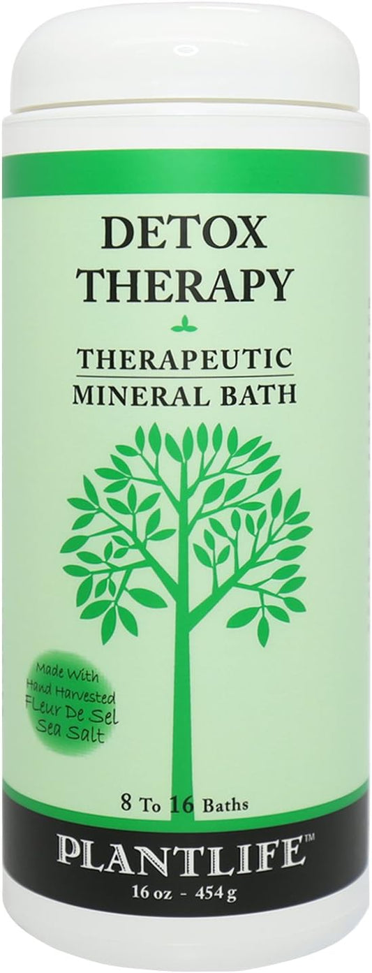 Plantlife Detox Therapy Bath Salts - Straight from The Plant Natural Aromatherapy Bath Salts - Balance, Calm, and Release Tension in The Body - Made in California 16 oz