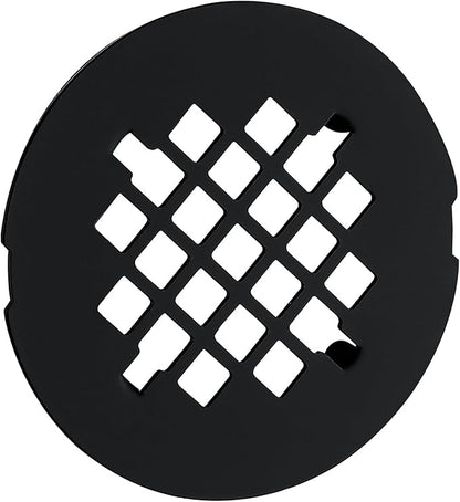 4-1/4 inches Snap-On Round Shower Drain Cover, Stainless Steel (Matte Black)